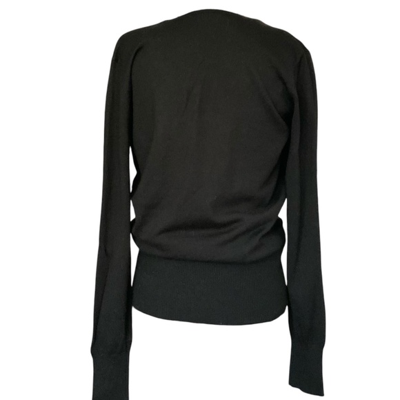 Anthropologie Lea & Viola NWOT Black Wool Front Wrap Lace Camisole Swea… - Picture 3 of 12